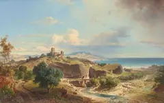 Fritz Bamberger, Spanish Coastline between Murcia and Almeria, Oil on canvas