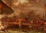 Viktor von Sillig, Battle near Landshut, Oil on panel