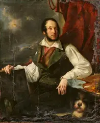 Portrait of the Painter Antonio de Pian by Friedrich Schilcher, Oil on canvas, sold May 2024