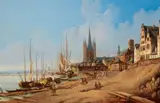Carl Emanuel Conrad, View of Cologne with the Church of Great St Martin, Oil on panel