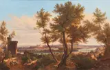 Johann Anton Castell, View of Avignon, Oil on canvas