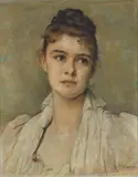 Bertha Wegmann, Portrait of a Young Woman, Oil on canvas