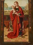 Virgin and Child under an arch by follower of Petrus Christus, Oil on panel, offered May 2024