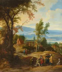 Joos de Momper, Christ Healing the Blind Man, Oil on canvas (relined)