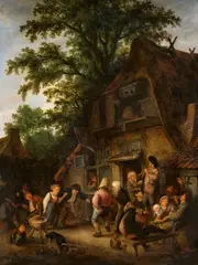 Adriaen van Ostade, Peasant Dance by a Tavern, Oil on panel