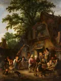 Adriaen van Ostade, Peasant Dance by a Tavern, Oil on panel