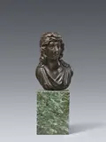 A North Italian bronze bust of a lady in a cap, early 16th century by Northern Italy early 16th century, Hollow cast bronze with old patina. These small Renaissance bronzes were often based on ancient Roman prototypes discove, sold May 2024