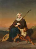 François-Joseph Navez, The pilgrim's rest, Oil on canvas