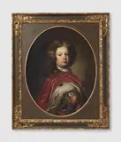 attributed to Anthoni Schoojans, Crown Prince Friedrich Wilhelm of Prussia (1688 - 1740), Oil on canvas (relined). 79 x 60 (oval). Framed with gilded wooden frame (