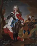 Frederick Augustus III of Saxony in armour and accompanied by a page by follower of Hyacinthe Rigaud, Oil on canvas, offered Apr 2024