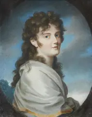 Portrait of Louise Charlotte Friederike Böhmer (née Rudloff) by Johann Heinrich Schröder, Pastel on parchment, sold Apr 2024