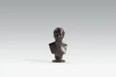 Königliche Eisengießerei Berlin, A cast iron bust of Crown Prince Friedrich Wilhelm, Cast in two parts, with bronze patina. With eagle mark and inscribed "Berlin". H