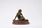Gießerei Gladenbeck, Peter Breuer (1856 - 1930)
Spring, Bronze with golden brown patina, rosso antico marble. Engraved "Peter Breuer 1890" and "AKT. GES. GLADENBECK BERLIN." on the reverse. H 18.3, W 20.8, D
