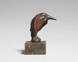 August Gaul, Heron fob seal (Perching black crowned night heron), Bronze. With anthracite brown patina. H