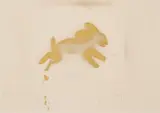 Joseph Beuys, Entwurf für Steinhase, 1982, Goldbronze on card