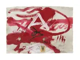 Antoni Tàpies, 11 de setembre, 1977, Mixed media on two overlaid mounted cards. Approx