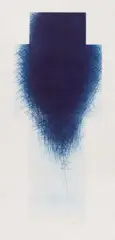 Arnulf Rainer, Dunkelblaues Kreuz (Großes Kreuz II), 1980/1981, Colour dry point etching on card