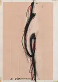 Arnulf Rainer, Untitled, 1973, Coloured wax crayons and pencil on acetate sheet with a graph paper pattern and mounted with adhesive tape on card