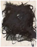 Arnulf Rainer, Untitled, 1976, Oil crayon, Indian ink and ballpoint pen on printed newspaper page with torn margin. Approx