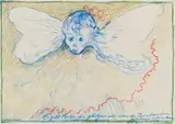 Günter Brus, Phantom-Paläste (Der Schmuckfänger), 1978, 5 works: each oil chalk and graphite on 3 sheet card, bounded to booklet. Each
