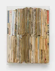 Pavlos Dionyssopoulos, Untitled, 1962, Paper object out of cutted illustrated paper on canvas on white painted wood