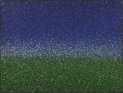 Landschaft Blau-Weiss-Grün by Kuno Gonschior, 2004, Acrylic and gel on canvas, sold Dec 2023