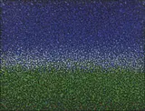Kuno Gonschior, Landschaft Blau-Weiss-Grün, 2004, Acrylic and gel on canvas