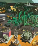 Ulrich Knispel, Im Mittelfeld - grün, 1977, Oil on canvas