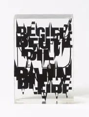 Ferdinand Kriwet, Untitled, 1979, Acrylic glass, partly printed