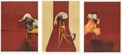 Francis Bacon, Deuxième version du triptyque 1944 (Second Version, Triptych), 1944/1989, 3 colour lithographs on card. Each
