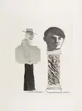 David Hockney, The Student (From: Homage to Picasso), 1973, Etching and aquatint on card