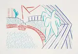 David Hockney, My Pool and Terrace (From: Eight by Eight to Celebrate the Temporary Contemporary), 1983, Colour etching and aquatint on card