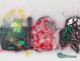 Sigmar Polke, Samson und Delilah (from the series: Kinderstern), 1989, Color collotype with die-cutting on card collaged with coloured tracing paper