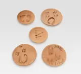 Barceló, Untitled, 2015, 5 works: each terracotta. From Ø 21.5 to Ø