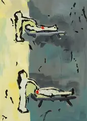 Volker Tannert, Organverschiebung, 1981, Acrylic and synthetic resin on muslin