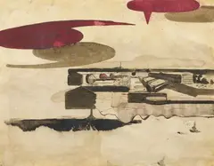 Neo Rauch, Die Werkstatt, 1995, Oil on paper