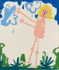 Andi Fischer, Es scheint doch noch zu regnen, 2019, Oil pastel on canvas
