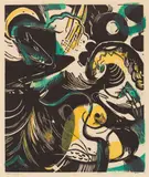 Franz Marc, Schöpfungsgeschichte II, 1914, Colour woodcut on Japan paper