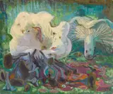 Otto Dix, Pilze (Erdschieber und Totentrompeter), 1946, Oil on canvas, mounted on panel