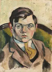 Helmuth Macke, Portrait Dr. Erich Macke, 1924, Oil on canvas, mounted on cardboard