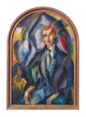 Carlo Mense, Portrait Max Nienhaus, Circa 1916/1917, Oil on artist's board
