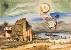 Franz Radziwill, Das Ende der Saison, 1955, Watercolour and pen and ink on cardboard