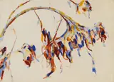 Hängende Sonnenblume I by Christian Rohlfs, 1937, Water tempera and pencil on watercolour laid paper with watermark "PM FABRIANO", sold Dec 2023