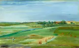 Alfred Partikel, Landschaft mit Feldern, Circa 1930 - 1945, Oil on panel