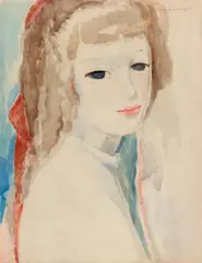 Marie Laurencin, Mädchenportrait, Watercolour over pencil on laid paper