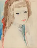 Mädchenportrait by Marie Laurencin, Watercolour over pencil on laid paper, sold Dec 2023