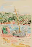 Hans Purrmann, Boot am Ufer (Monterosso)
