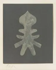 Poupée by Jean Arp, 1961, Paper collage with watercolour and pencil on light dark grey cardboard, sold Dec 2023