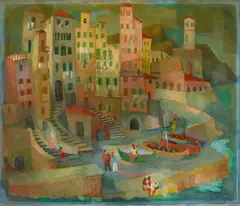 Carlo Mense, Portovenere, Possibly 1954, Oil on fibreboard