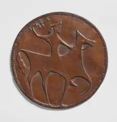 Reiter mit Palmzweig by Ewald Mataré, 1951, Bronze plaque, sold Dec 2023